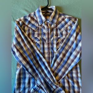 Cruel Girl pearl snap western shirt, medium